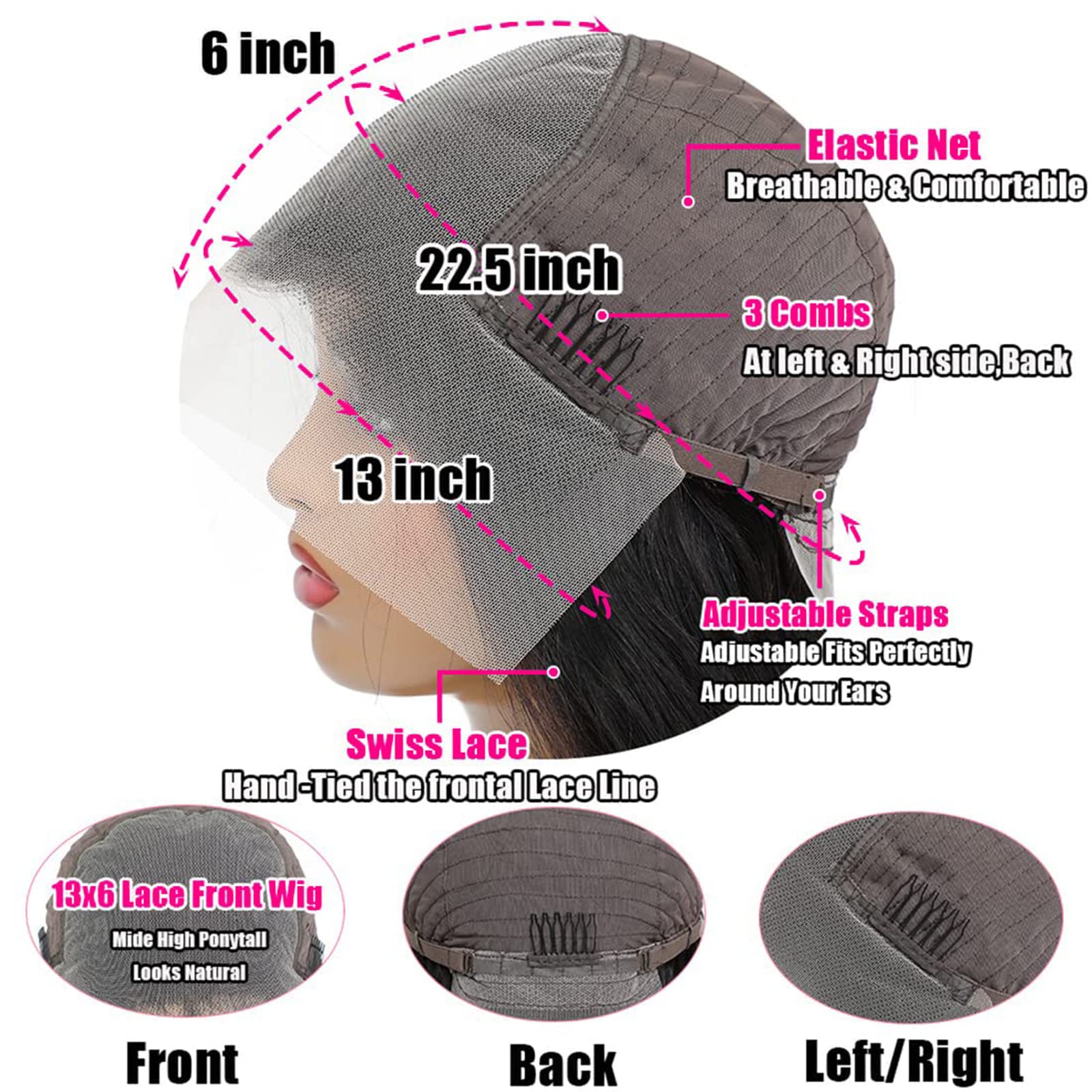 30 Inch 13x6 HD Lace Front Wig Human Hair - Body Wave 180 Density Pre Plucked Glueless Wigs for Black Women | 10A Quality | Perfect for Daily Wear, Special Occasions & Protective Styling