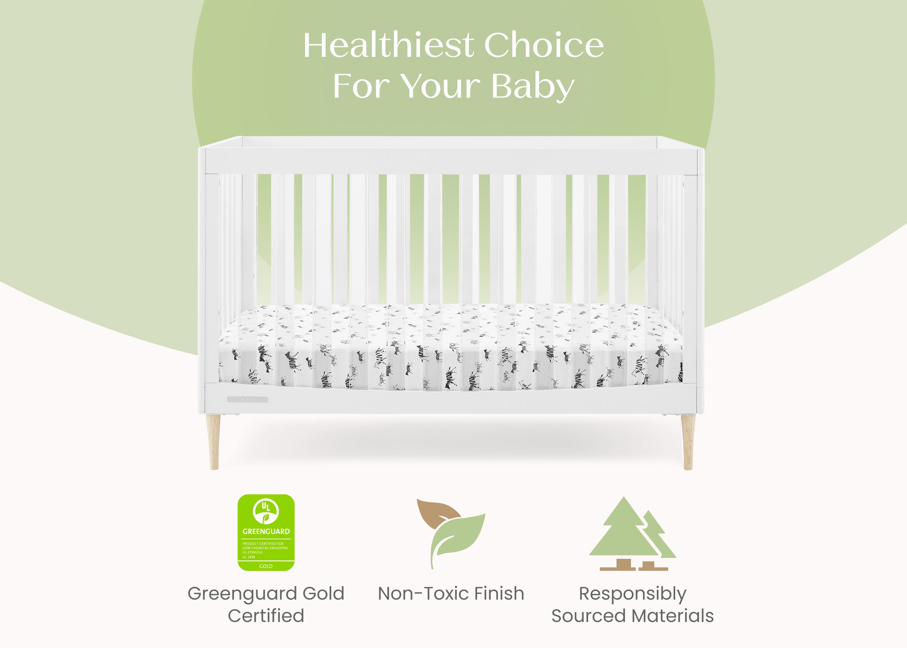 Austin Acrylic 4-in-1 Convertible Baby Crib - Toddler Bed, Daybed & Full-Size Bed | Modern Nursery Furniture for Boys & Girls | Perfect for Small Spaces & Growing Families