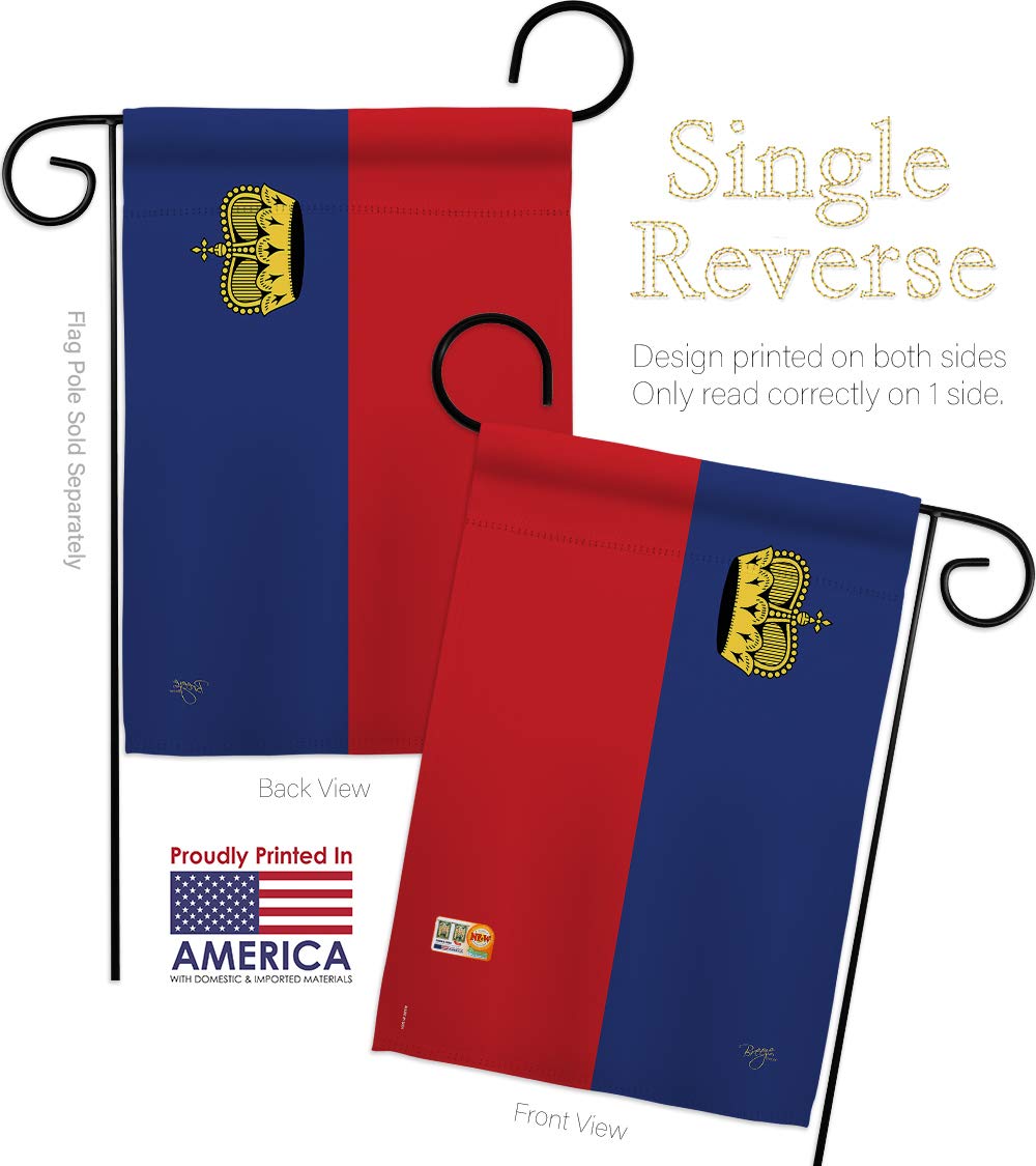 Liechtenstein Garden Flag Set - 13x18.5in with Metal Pole for Outdoor Decor