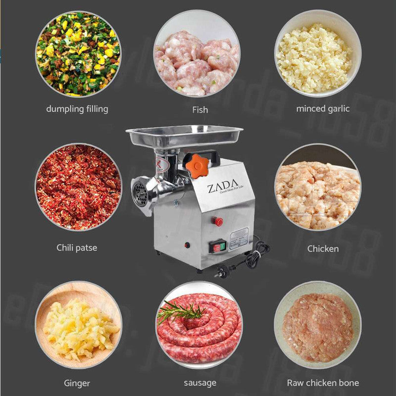 1.63HP Commercial Electric Meat Grinder & Sausage Stuffer - 1200W Heavy Duty Mincer for Butcher Shop, Restaurant & Home Kitchen Use - Perfect for Ground Beef, Sausage Making & Food Processing