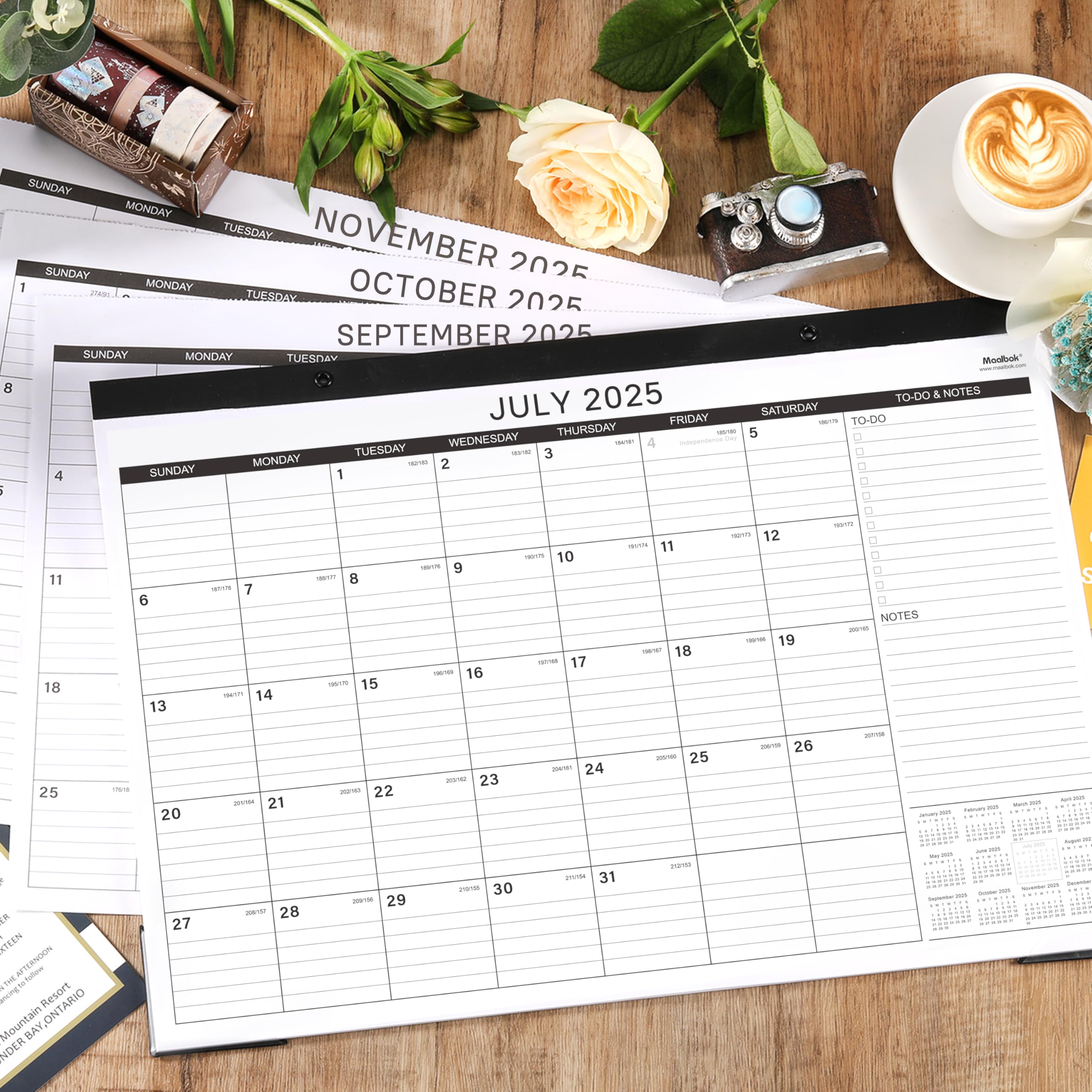 2025-2026 18-Month Desk Calendar | July 2025 - December 2026 | Large 17