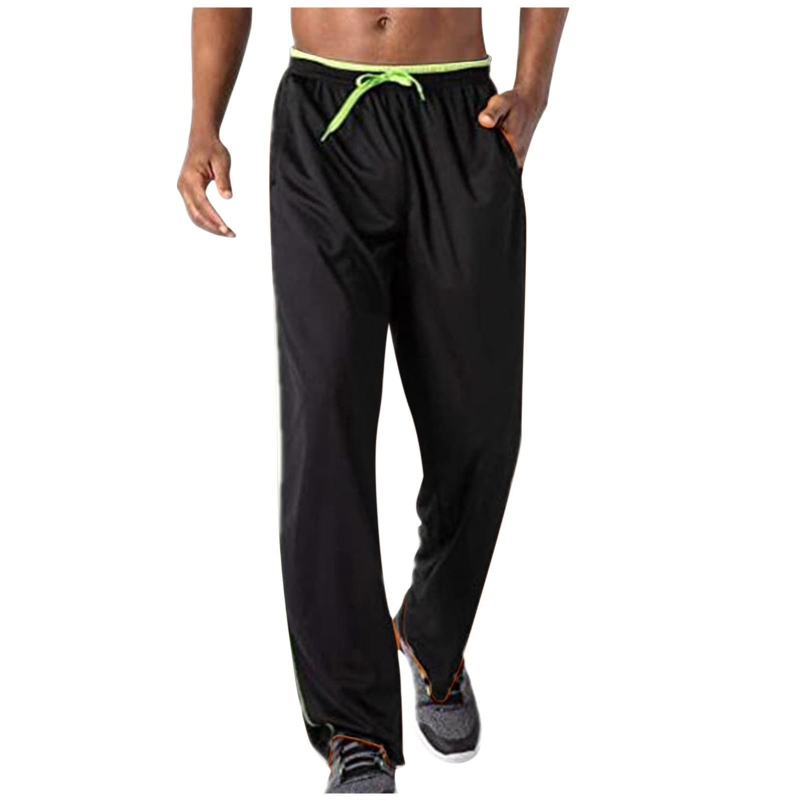 **Men's Jogger Sweatpants with Zipper Pockets - Breathable Mesh Running Pants for Men - Comfortable Track Pants for Gym, Workout & Casual Wear**