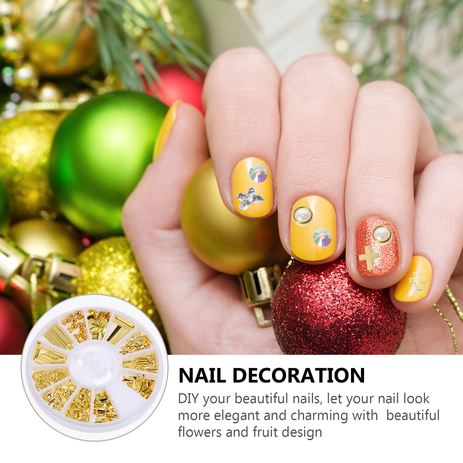 Minkissy 9-Piece Nail Art Kit with Rhinestones, Decals & Metal Rivets - DIY Manicure Accessories for Professional & Home Nail Art - Perfect for Bridal, Party & Salon Nail Designs