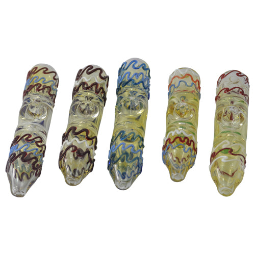 Premium Squiggly Steamroller Pipe - Unique Handmade Glass Smoking Pipe for Smooth Hits - Perfect for Herbs, Tobacco & Relaxation at Home or Outdoors