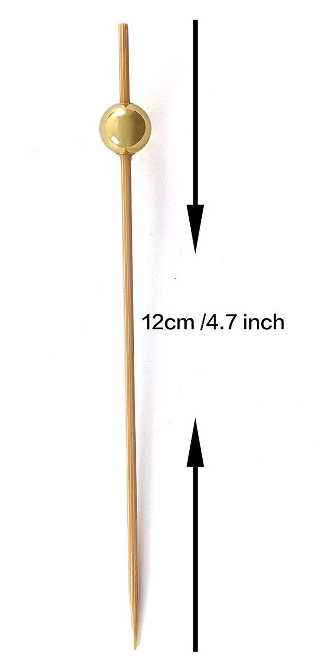 Natural Bamboo Skewers 12cm - Cocktail Sticks & Swizzle Picks for Fruit, Sandwiches, BBQ Snacks, Coffee & Drink Stirring - Perfect for Parties, Picnics & Home Entertaining