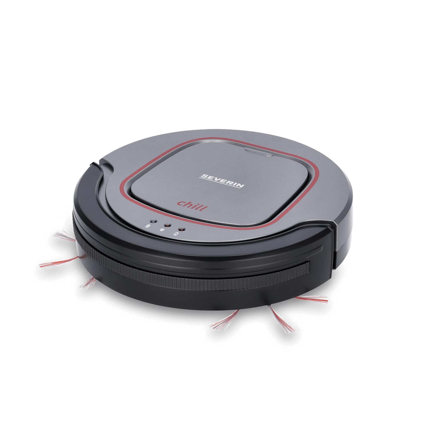 RB 7025 Robot Vacuum Cleaner with 12.8V Lithium Ion Battery - Cool Grey/Red & Black | Smart Home Cleaning for Hardwood Floors, Carpets & Pet Hair