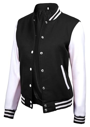 Womens Black and White Varsity Jacket