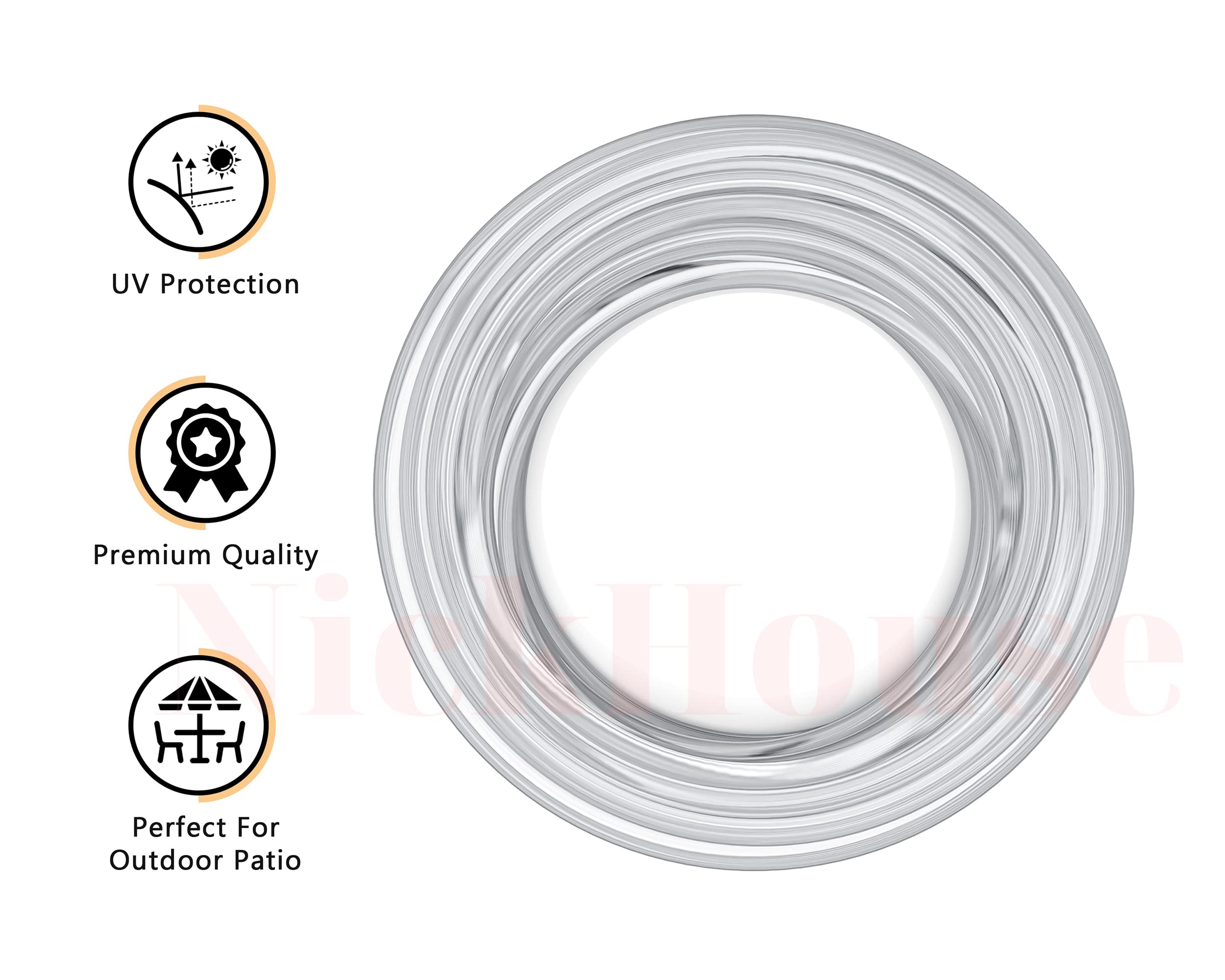 25 Pack 3/16 Inch Vinyl Outdoor Patio Spline - Heavy Duty Replacement Awning Cord & Sling Chair Webbing - Perfect for Patio Furniture Repair, Screen Door Replacement, and DIY Canopy Projects