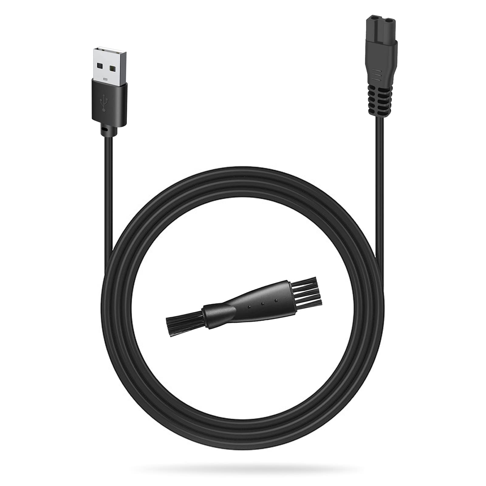 Oneisall Dog Clippers Charger - 5V USB Charging Cable for Dog Paw Trimmer & Pet Grooming Clippers - Replacement Power Cord with Cleaning Brush (3.3ft) - Perfect for Small Dogs & Cats at Home Grooming