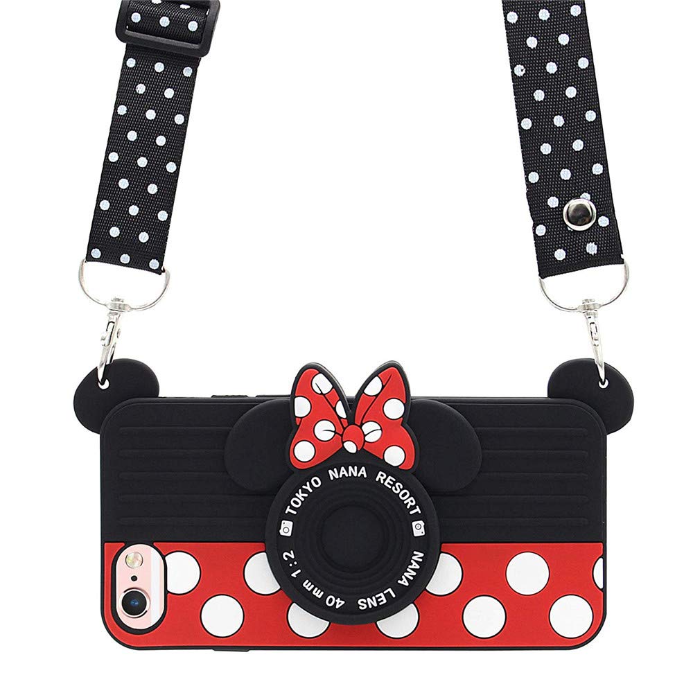 Cute 3D Cartoon Minnie Mouse Silicone Phone Case for iPhone SE 2020/8/7/6S/6 (4.7