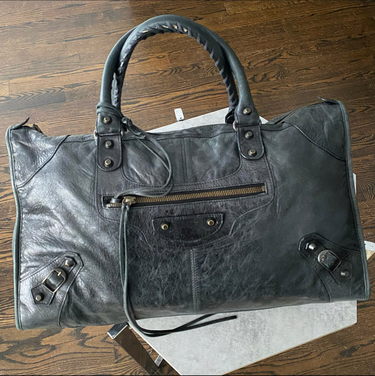 Balenciaga Black Leather City Work Bag for Women - Stylish & Spacious Designer Handbag for Work, Travel & Everyday Use