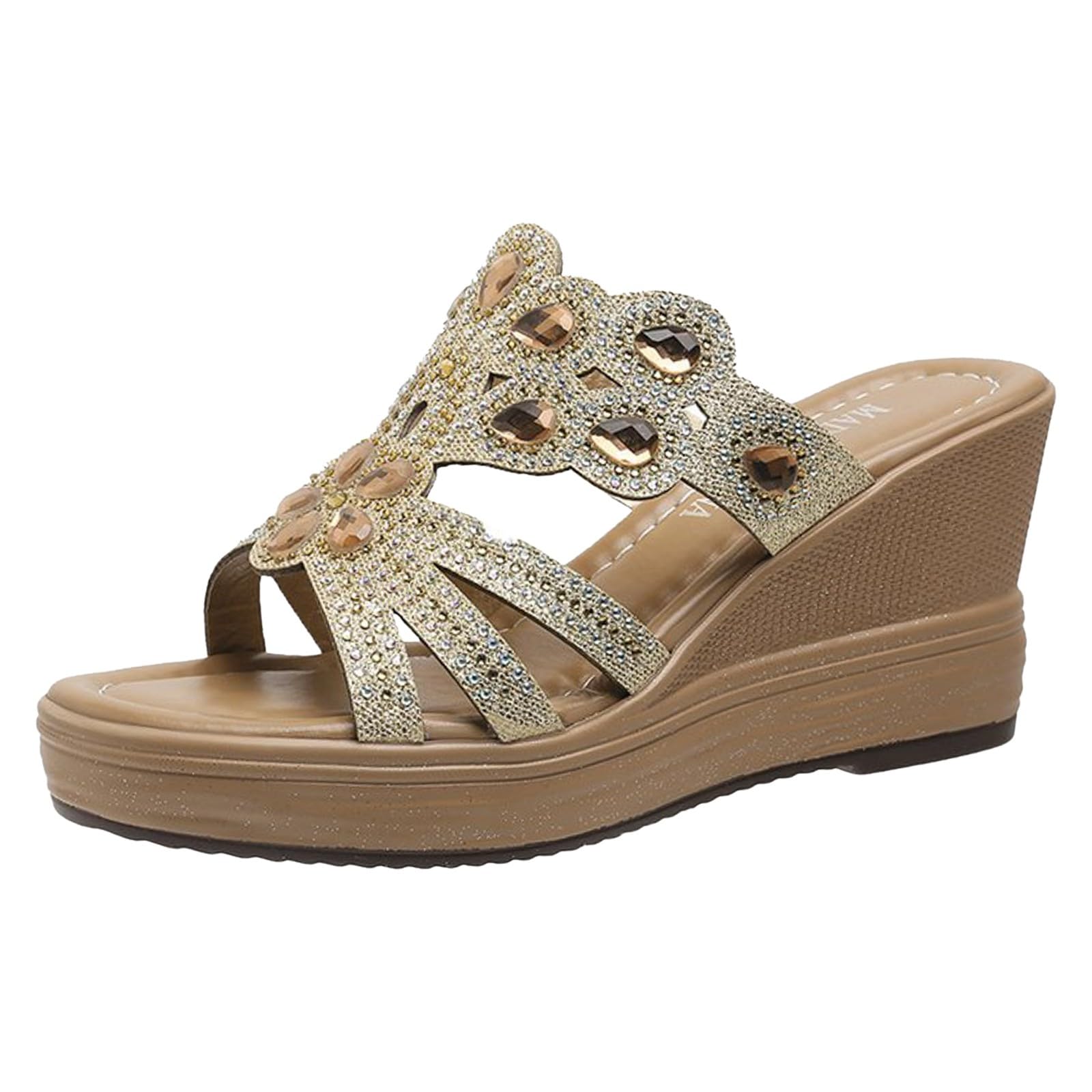 Women's Open Toe Wedge Sandals with Ankle Strap - Summer Espadrilles Heels for Hiking, Beach & Casual Outfits | Elegant Comfortable Pumps for Women