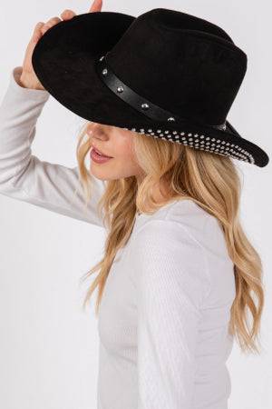 Stylish Black Studded Cowboy Hat for Men & Women - Western Fashion Accessory for Rodeo, Country Concerts & Outdoor Adventures