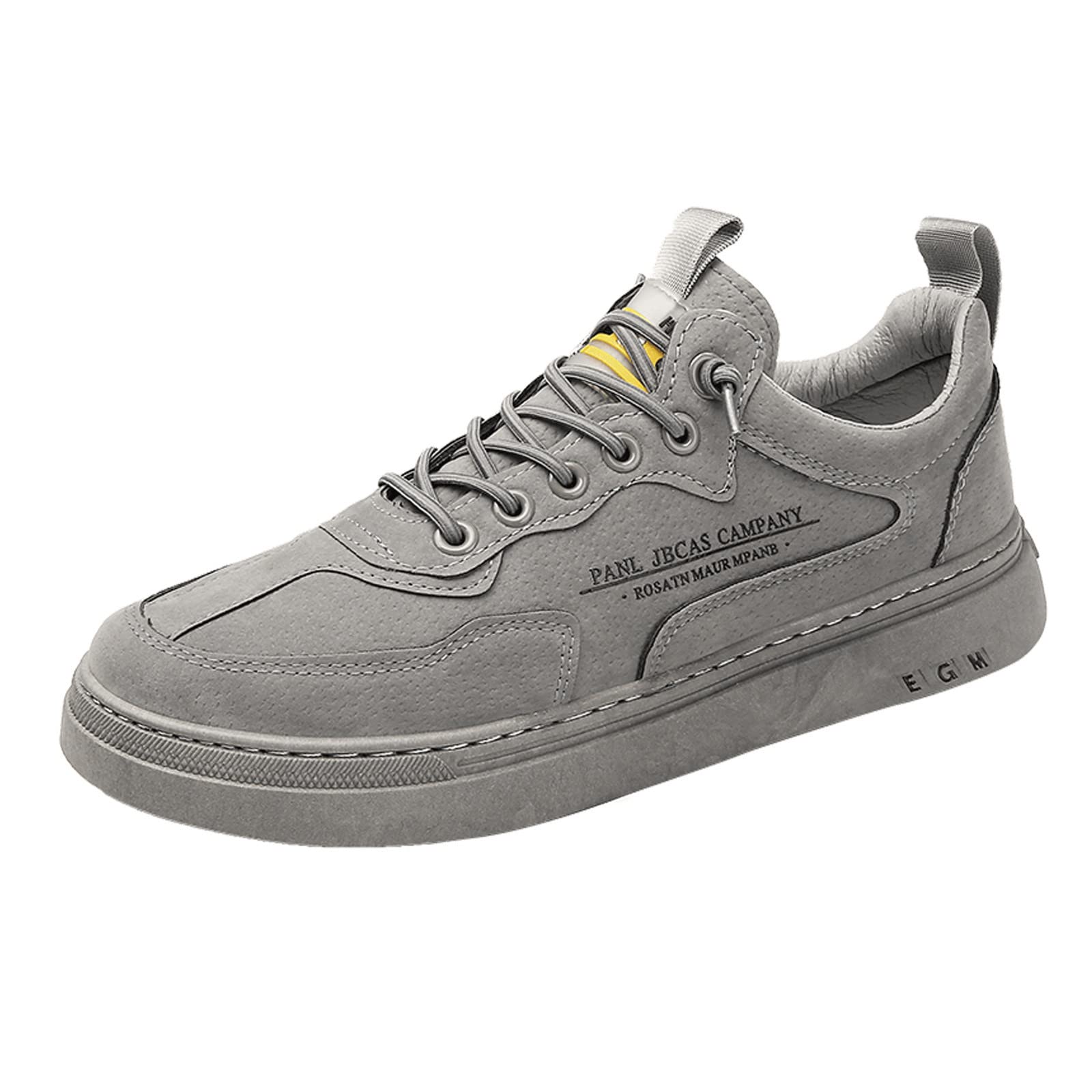 Premium Men's Leather Casual Sneakers - Breathable Lace-Up Sports Shoes for Running, Gym & Skateboarding | Steel Toe Work & Dress Shoes for Business & Outdoor Activities