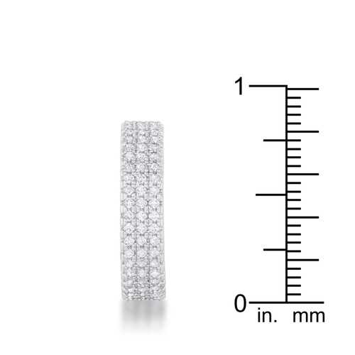 1.3ct Cubic Zirconia Rhodium-Plated Classic Wedding Band Ring for Women - Elegant Bridal Jewelry & Anniversary Gift