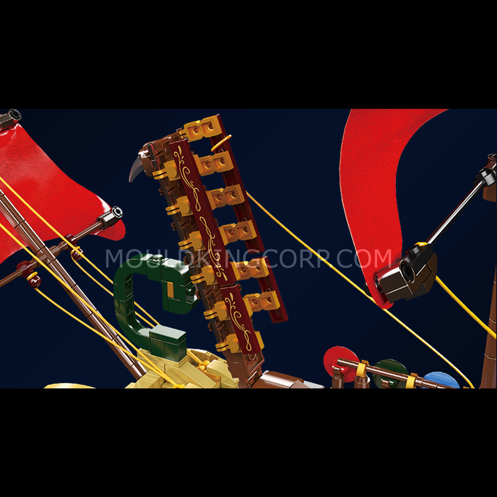 Mould King 10156 Roman Imperium Warship Building Set - 1,466 Piece Model Ship Kit for Adults & Teens | Ancient Warship Collection Display | Perfect for History Enthusiasts & Home Decor