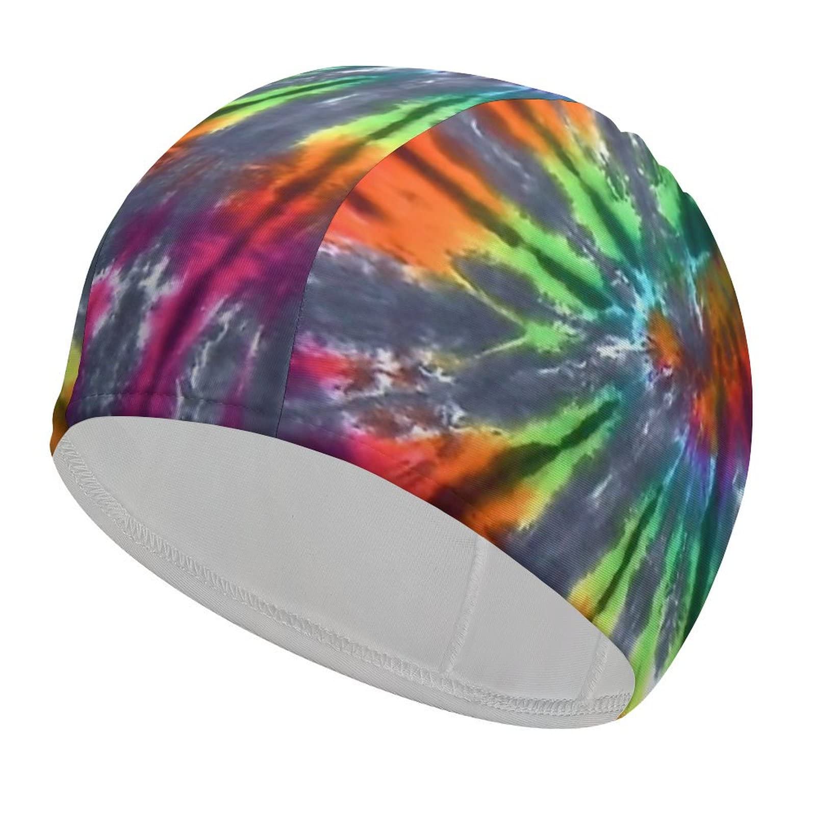 Tie-Dyed Swim Cap - High Elasticity, Breathable Swimming Cap for Women, Men & Kids - Keeps Hair Clean & Dry - Perfect for Long & Short Hair - Ideal for Pool, Beach & Water Sports