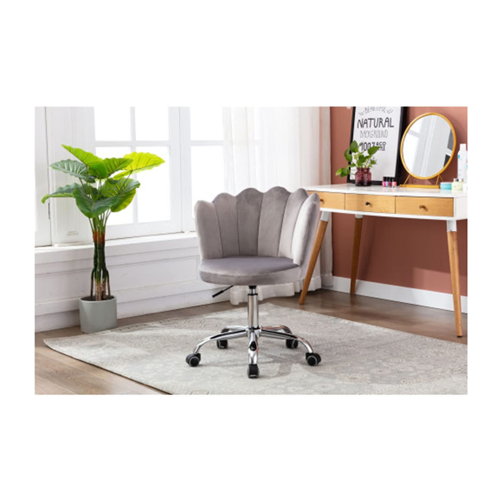 Ergonomic Executive Office Chair - Modern Swivel Shell Desk Chair for Home & Office, Gray - Perfect for Living Room, Bedroom & Workspace Comfort