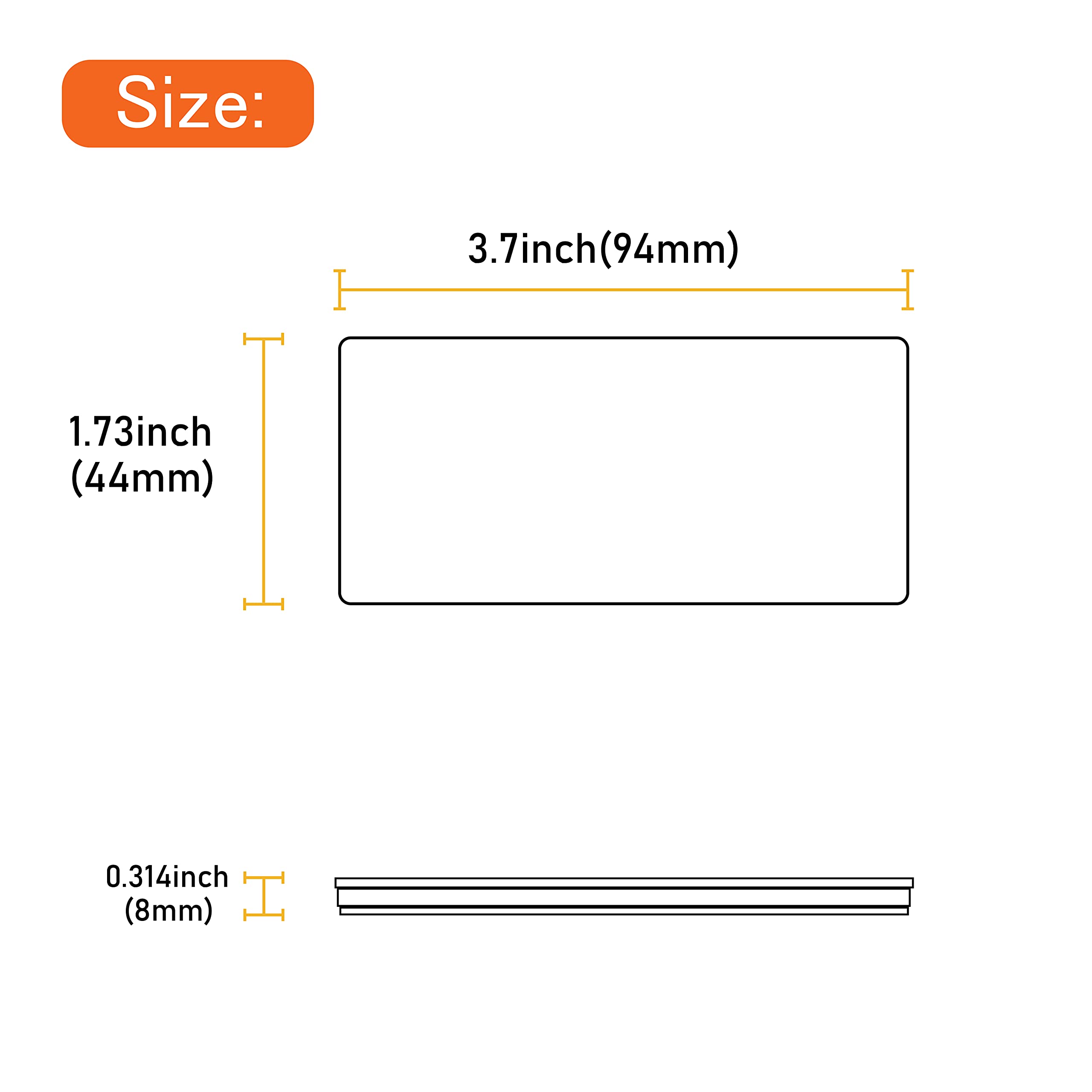 2-Pack E-Mark CCC Certified Rectangle Self-Adhesive Reflectors for Trailers, Driveways & Mailboxes - High Visibility Safety Markers for Nighttime Road Safety