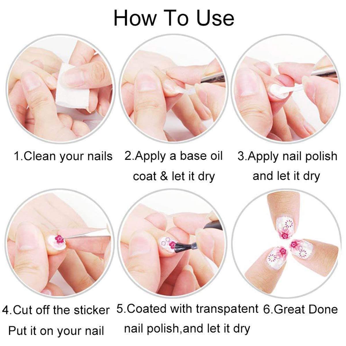 Bad Girl Nail Stickers - 8 Sheets 3D Black White Nail Decals for Women | Party & Night Out Nail Art