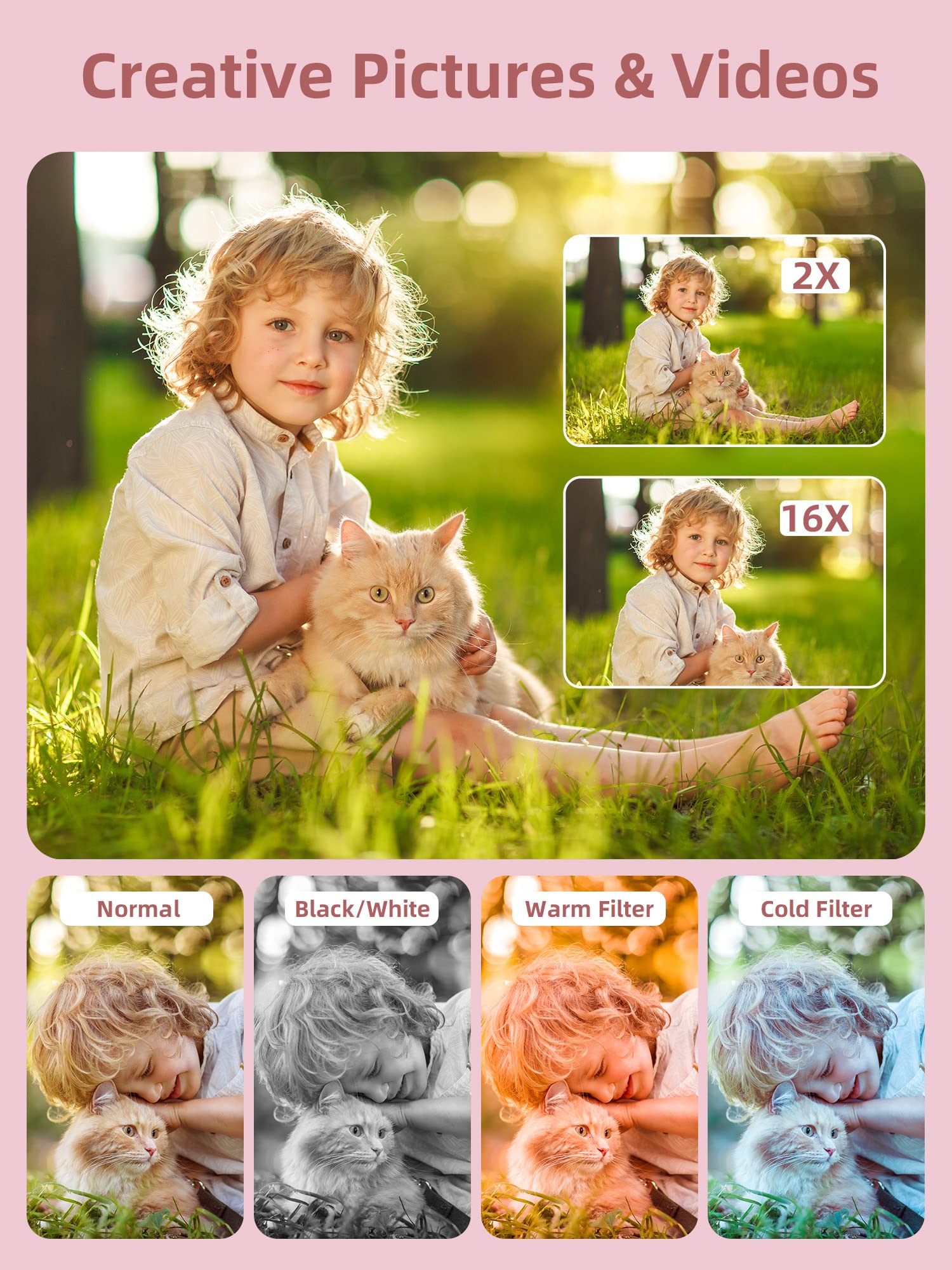 FHD 1080P Digital Camera with 16X Zoom & Anti-Shake | Compact Point and Shoot Camera for Kids, Teens & Beginners | Perfect for Travel, Birthday Gifts & School Activities