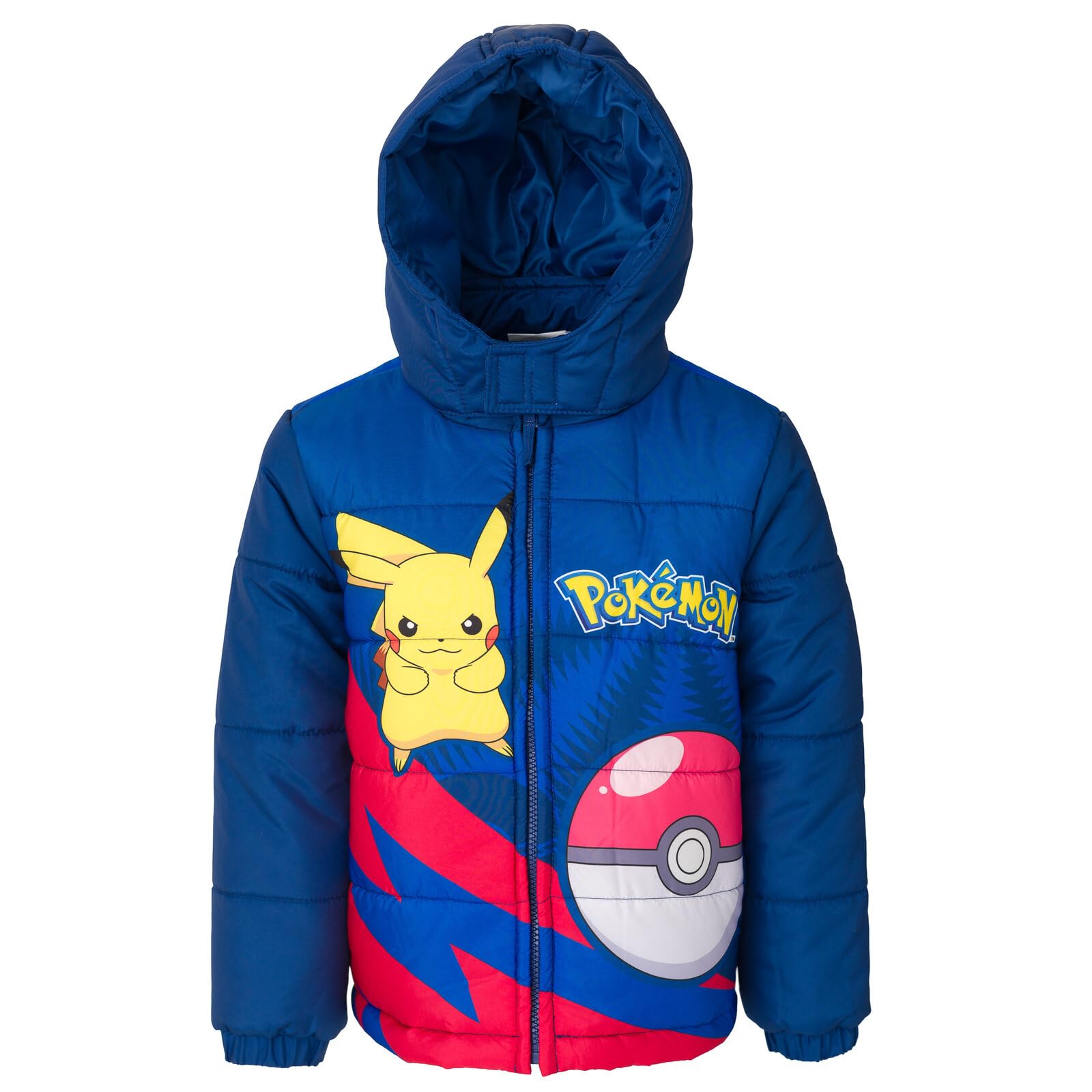 **Pokemon Pikachu Zip-Up Puffer Jacket for Kids - Warm Winter Coat for Boys & Girls (Ages 4-12) - Perfect for Outdoor Play & School**