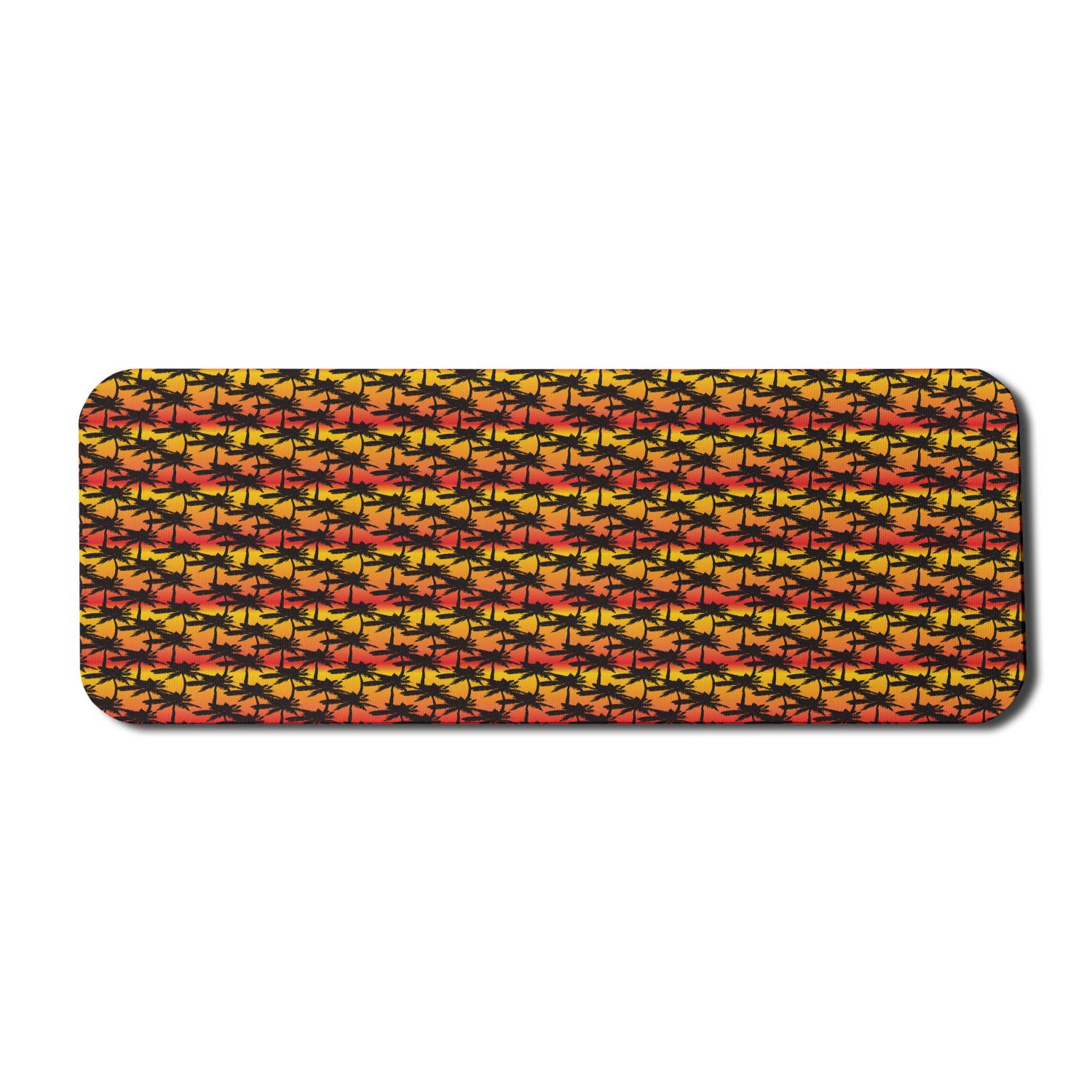 Ambesonne Tropical Computer Mouse Pad - Palm Tree Silhouette Hawaiian Forest Design, Non-Slip Rubber Base, Large 31