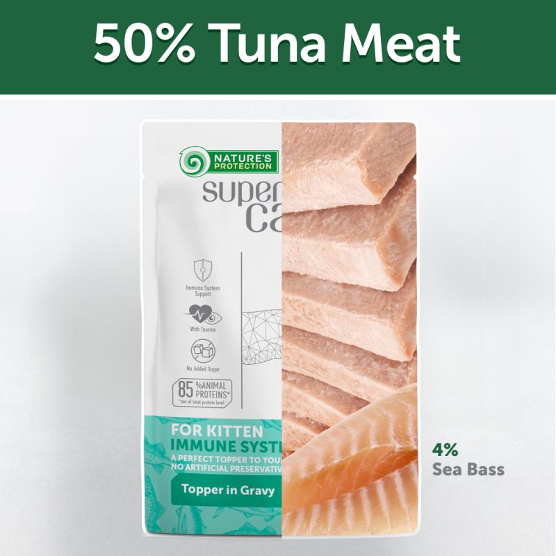 Premium Kitten Wet Food with Tuna & Sea Bass - Grain-Free, All Life Stages Cat Food - 24 Pack Cans - Perfect for Weaning Kittens & Adult Cats