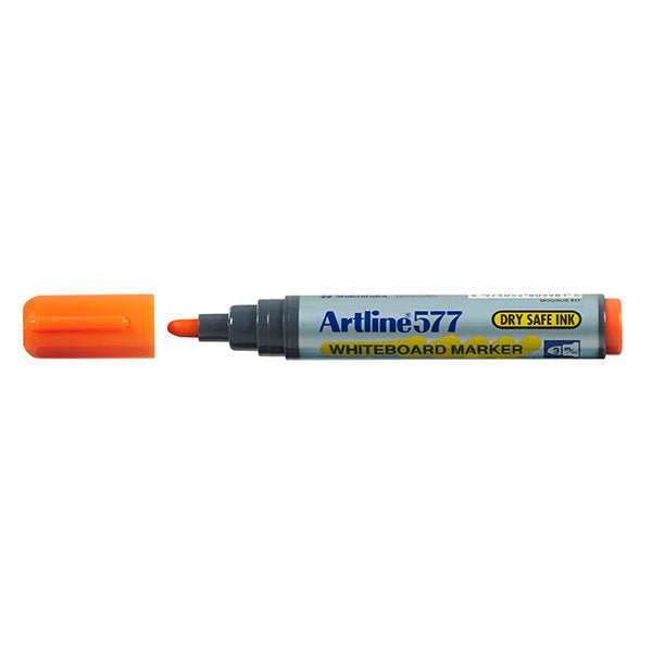 Artline 577 Whiteboard Markers - 3mm Bullet Tip, Orange Ink, Pack of 12 - Perfect for Classroom, Office & Home Whiteboard Presentations