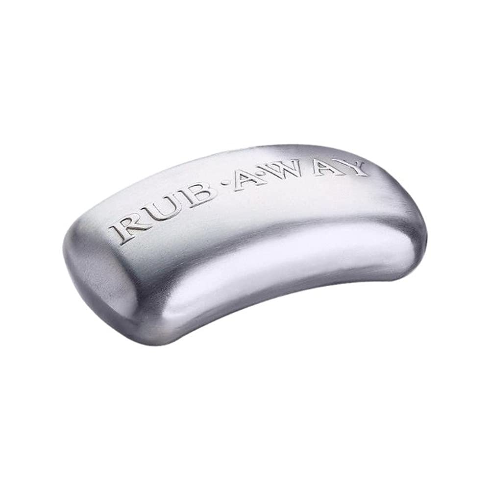 Amco Houseworks Rub-A-Way Bar Stainless Steel Odor Remover for Hands - Eliminate Garlic, Fish & Onion Smells - Perfect for Kitchen, Cooking & Food Prep