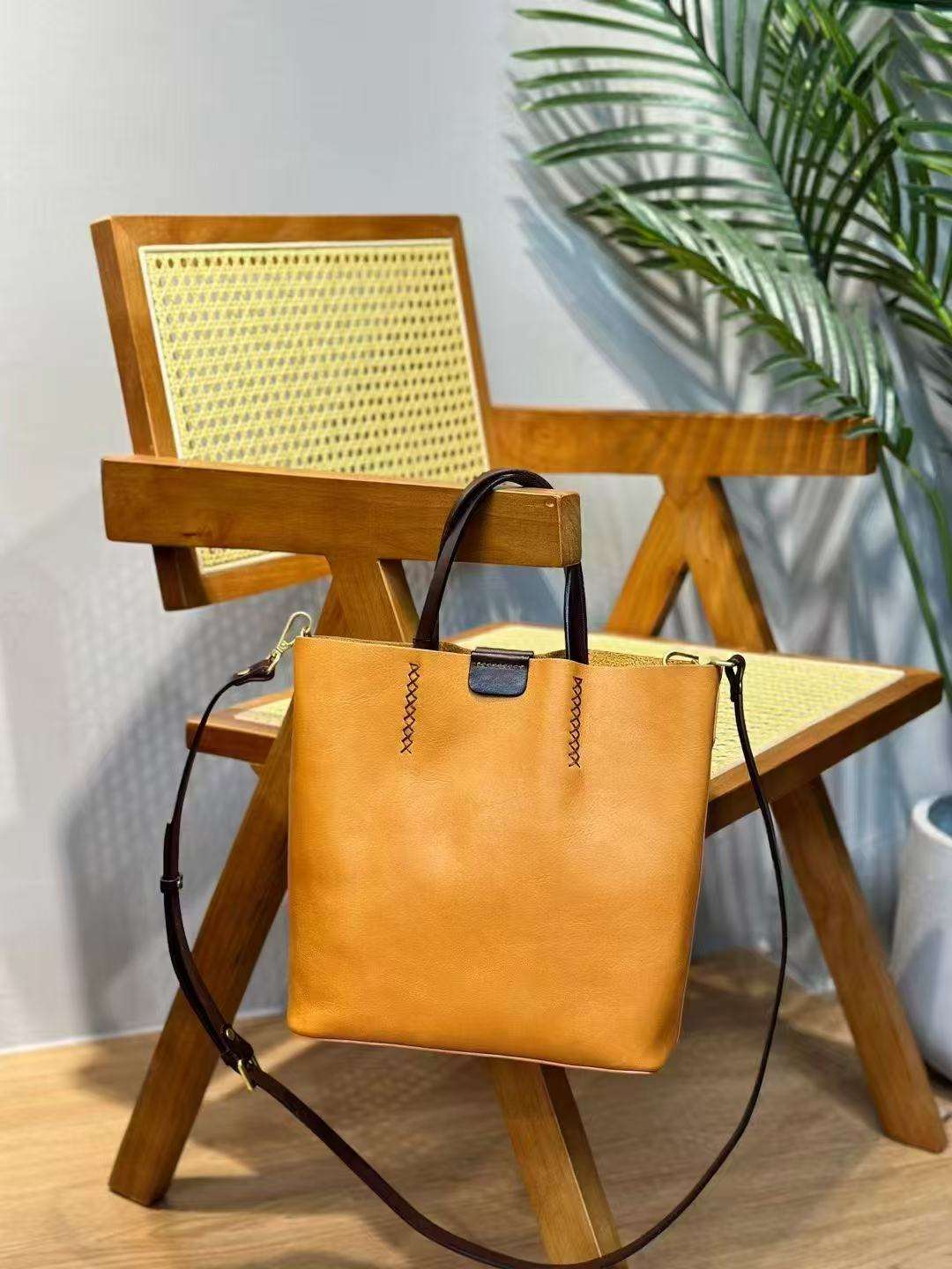 Stylish Multifunctional Handmade Leather Handbag for Women - Perfect for Work, Travel, and Everyday Use