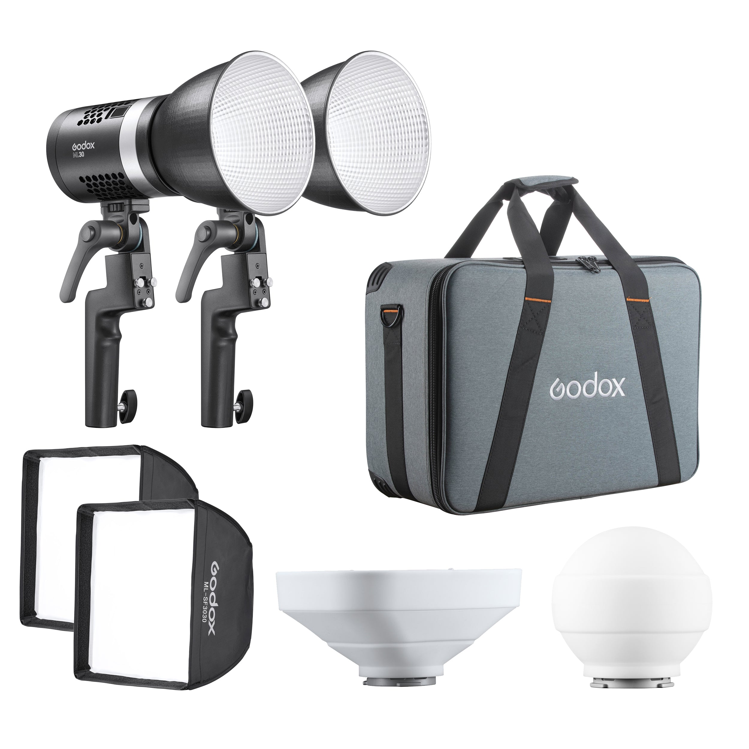 Godox ML30 Twin Portable LED Lighting Kit for Photography, Videography & YouTube Videos – Perfect for Studio, Outdoor & On-the-Go Shooting