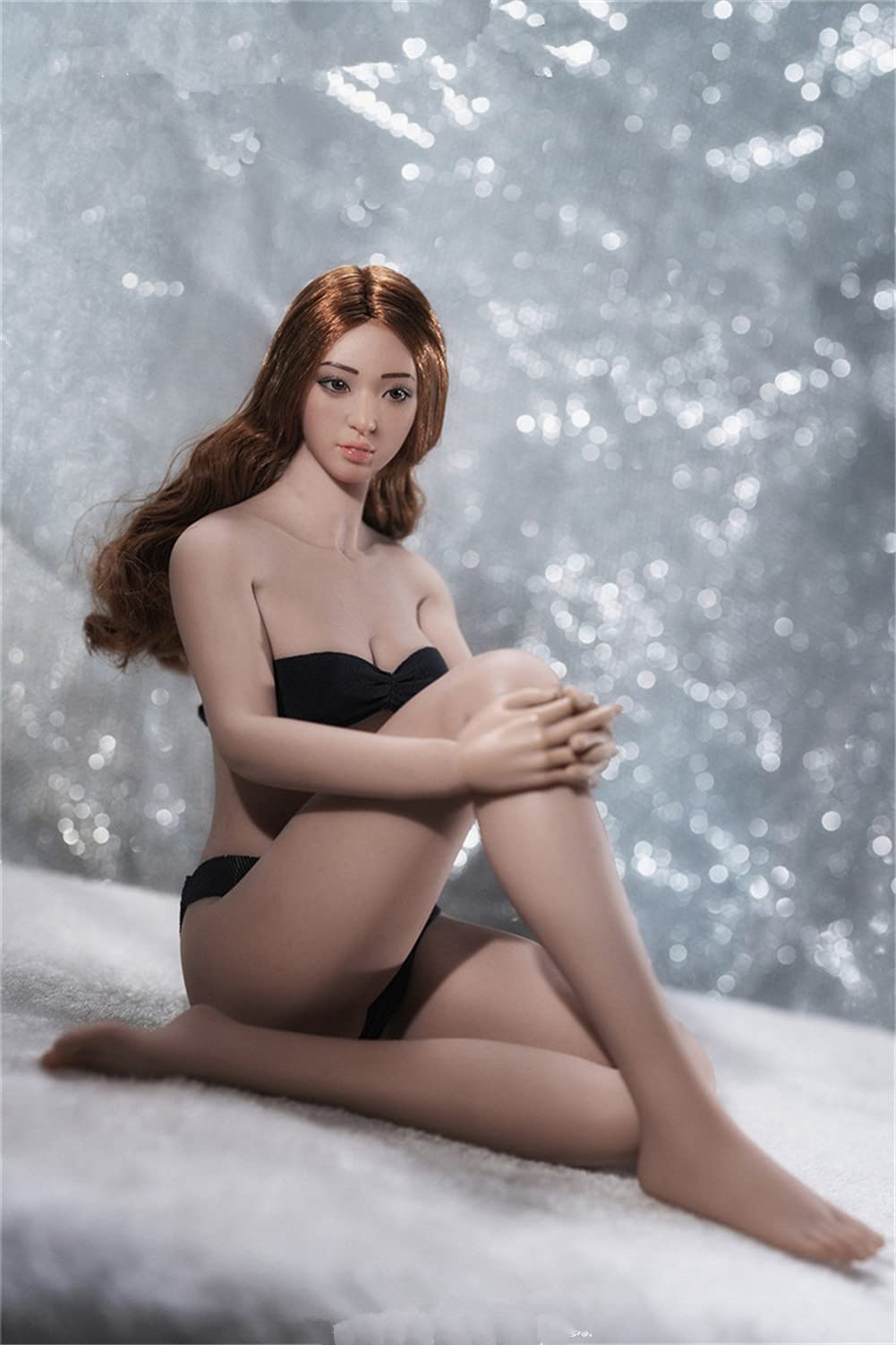 1/6 Scale Female Action Figure Body - Small Breast, Super Flexible, Pale/Suntan Seamless Doll (S47 Suntan Skin with Head) for Collectors & Photography Scenes
