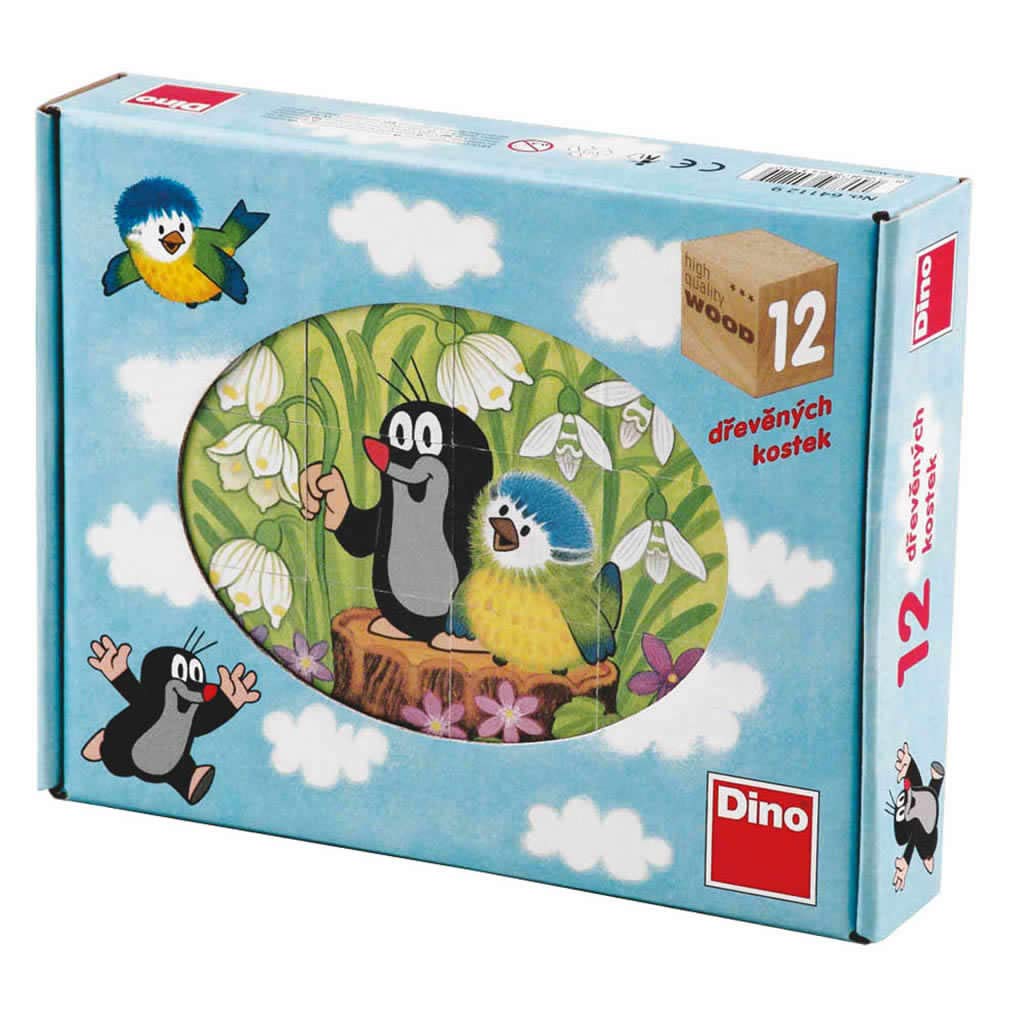 Dino Toys 641129 Wooden Jigsaw Puzzle Cubes for Kids - Educational Learning Toy for Toddlers, Perfect for Preschool Classroom & Birthday Gifts