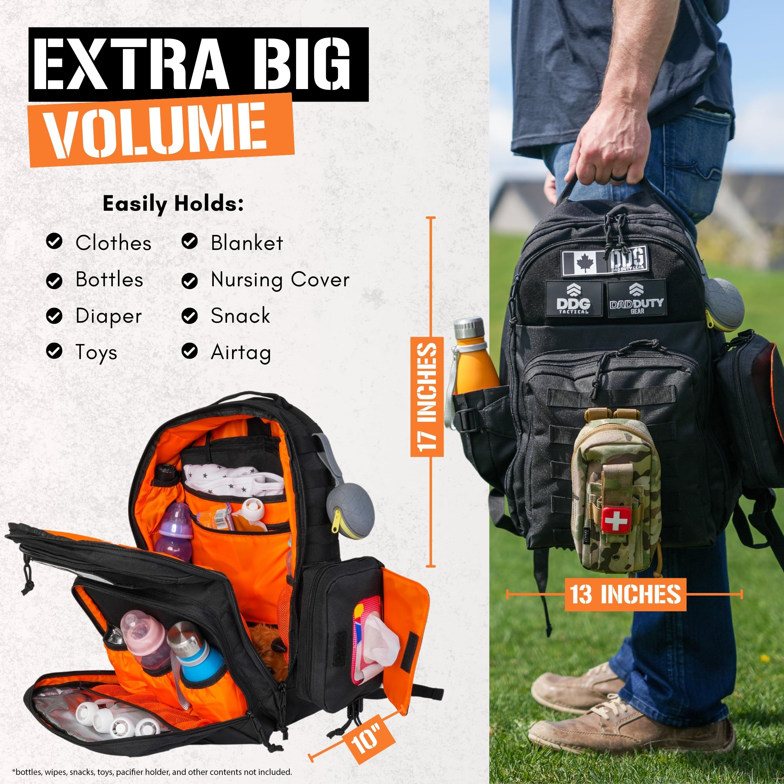 Diaper Backpack for Dads - Stylish & Spacious Baby Essentials Travel Bag with Multiple Pockets | Perfect Baby Shower Gift for New Fathers | Ideal for Daycare, Travel & Family Outings