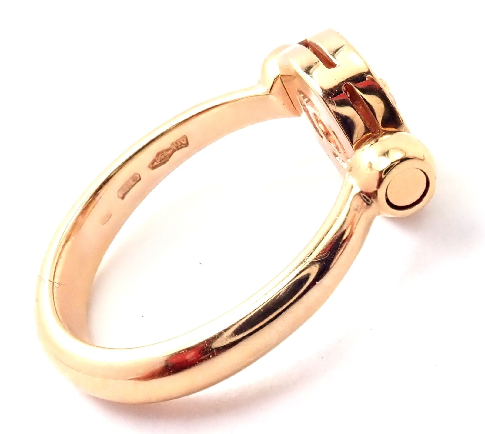 Authentic BVLGARI 18k Rose Gold Diamond Flip Ring - Size 5.75 | Luxury Jewelry for Women, Perfect for Anniversaries, Engagements & Special Occasions