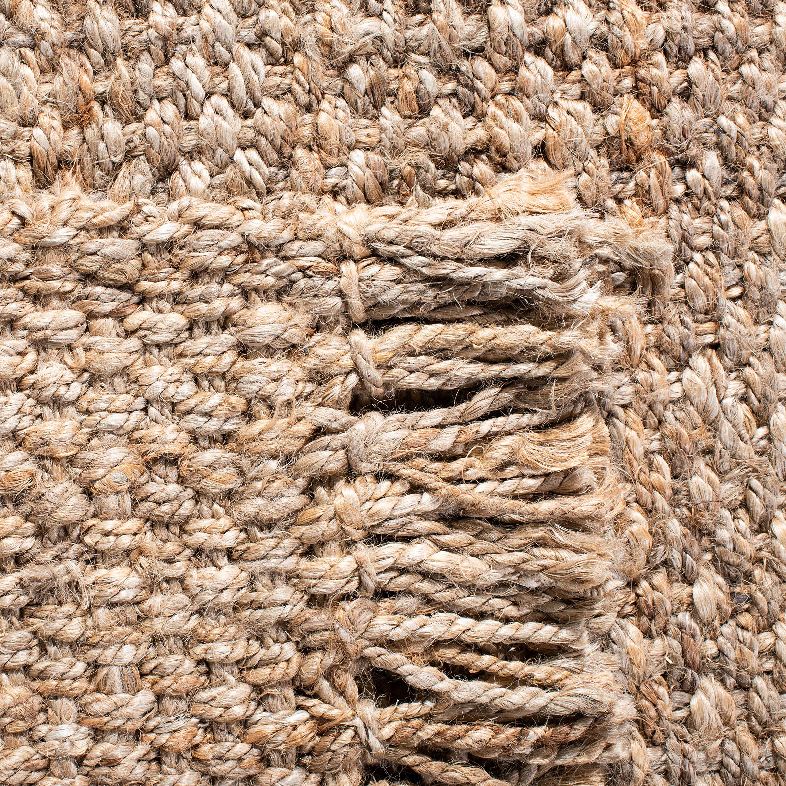 SAFAVIEH Handmade Jute Area Rug 5' x 8' - Natural Fiber Tassel Border, Non-Slip Living Room & Bedroom Rug, Eco-Friendly Home Decor for High Traffic Areas (NF467A) | Perfect for Boho Chic, Farmhouse & Coastal Style Interiors