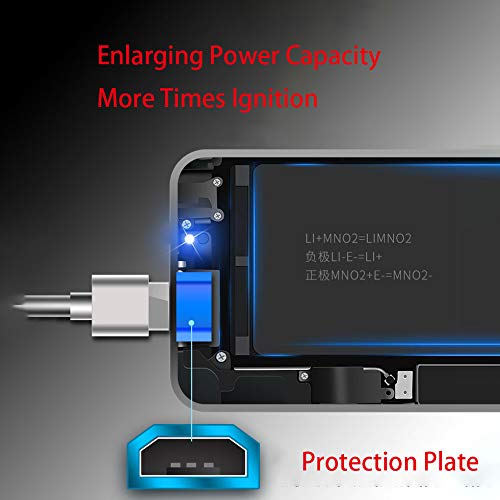 Windproof USB Rechargeable Plasma Arc Lighter - Black for Outdoor Camping