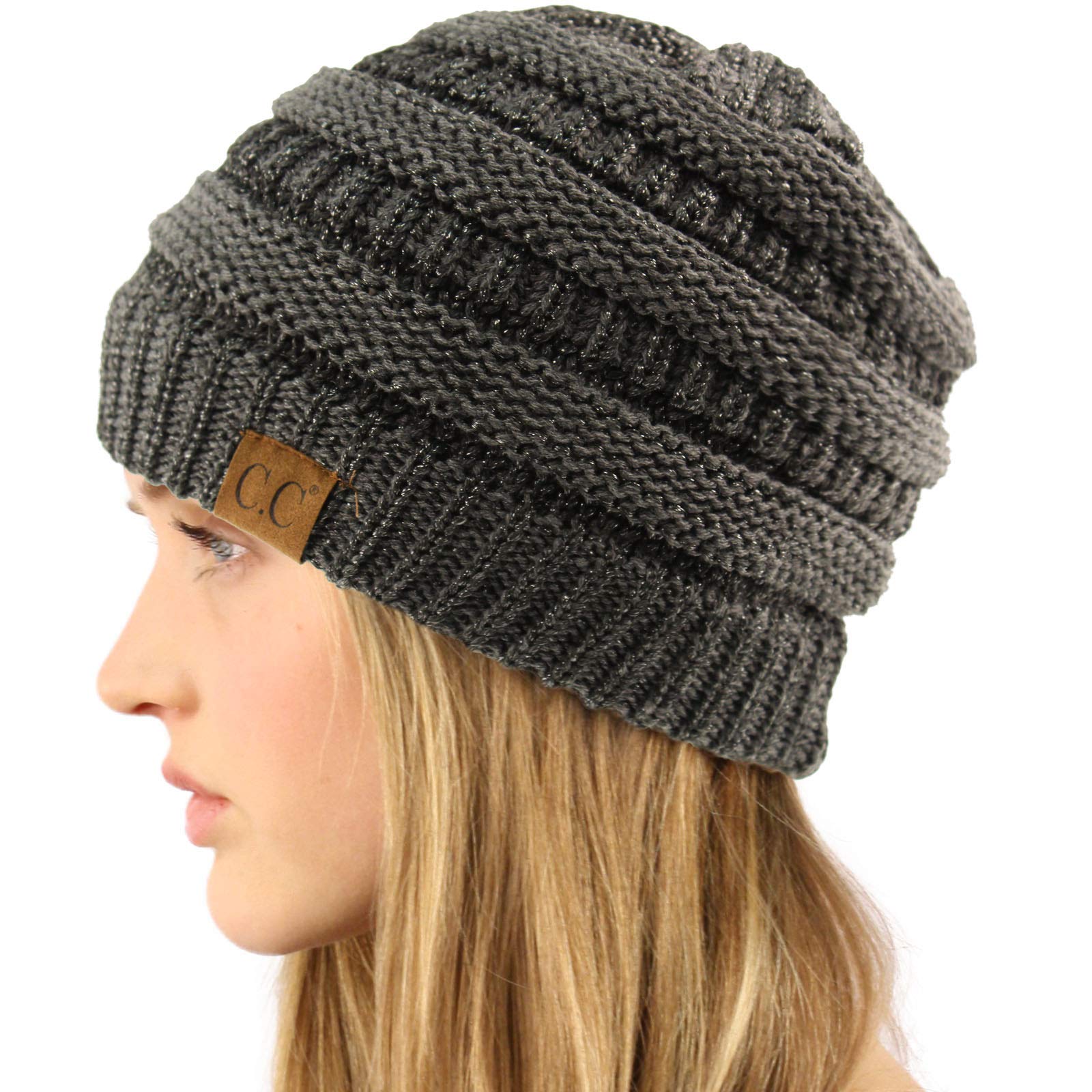 Trendy Chunky Cable Knit Beanie Hat for Women & Men - Winter Warm Stretchy Slouchy Hat - Perfect for Skiing, Snowboarding & Cold Weather Fashion