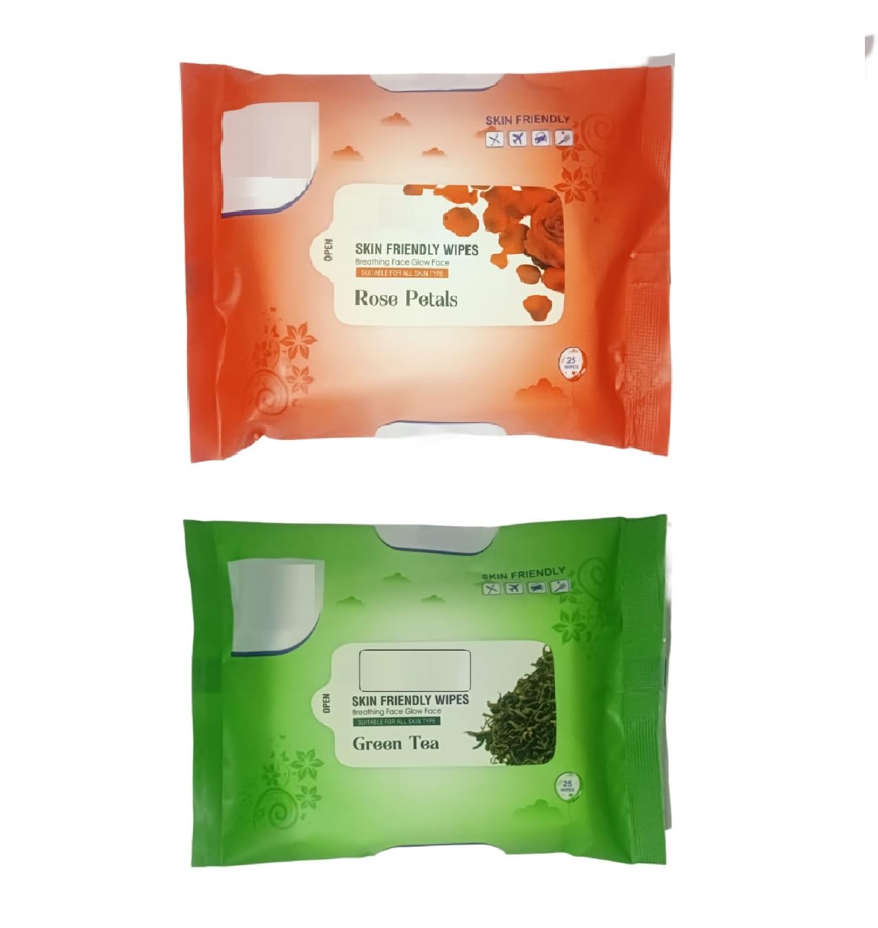 Facejewel Hypoallergenic Makeup Remover Wipes with Rose Petals & Green Tea - 50 Count Reusable & Skin-Friendly Cleansing Pads for All Skin Types | Gentle Exfoliation, Daily Makeup Removal & Post-Workout Refresh