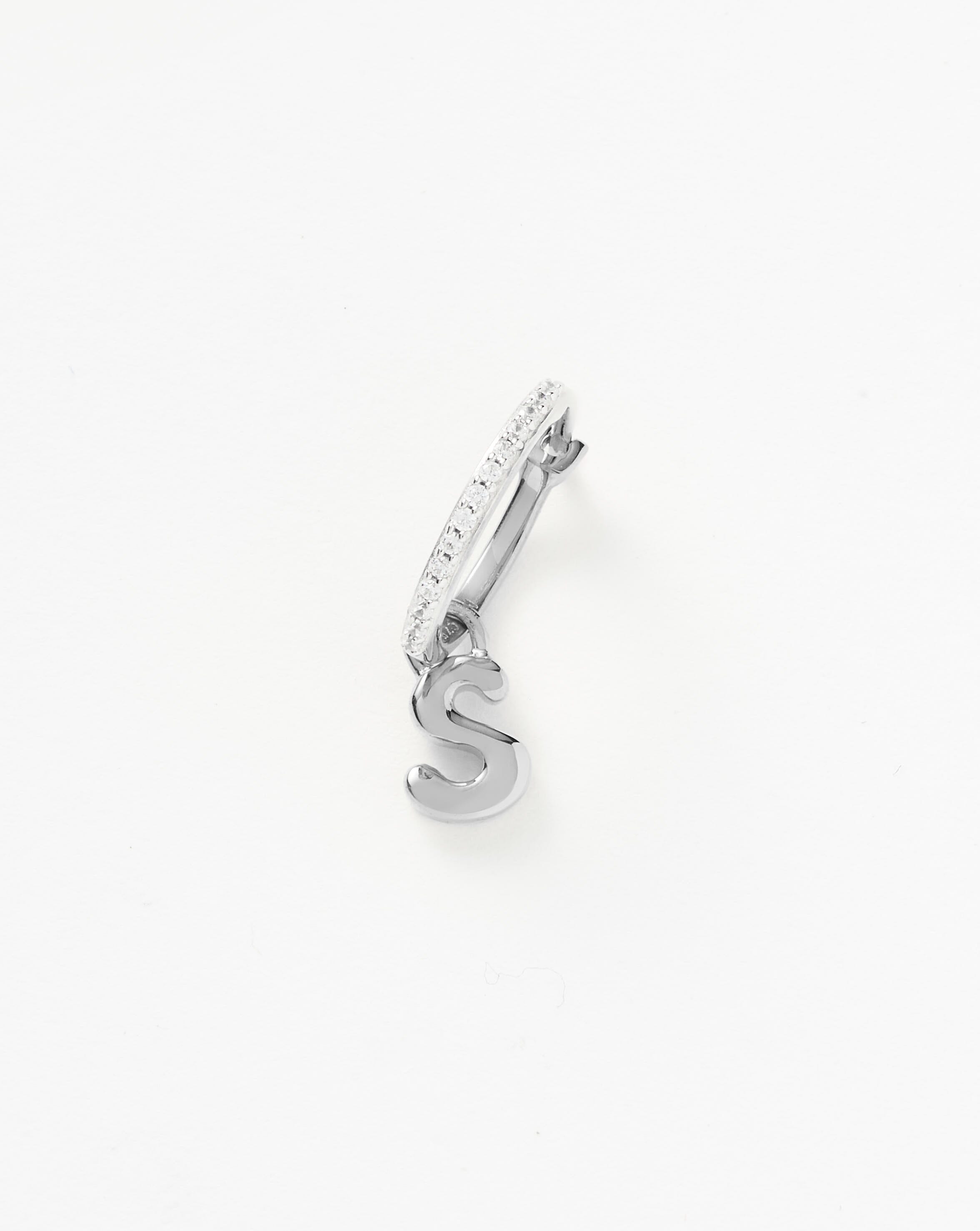 Personalized Initial S Sterling Silver Hoop Earrings - Dainty Alphabet Letter Jewelry for Women, Gift for Her, Everyday Wear & Special Occasions