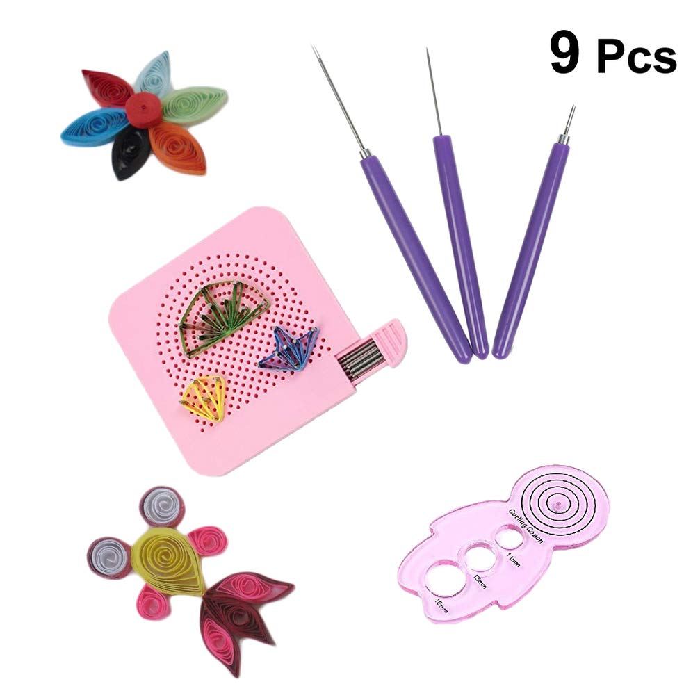 5-Piece Quilling Tool Kit with Templates, Rolling Needle, Comb, Grid Guide & Pen - Perfect for DIY Paper Crafts, Scrapbooking & Card Making