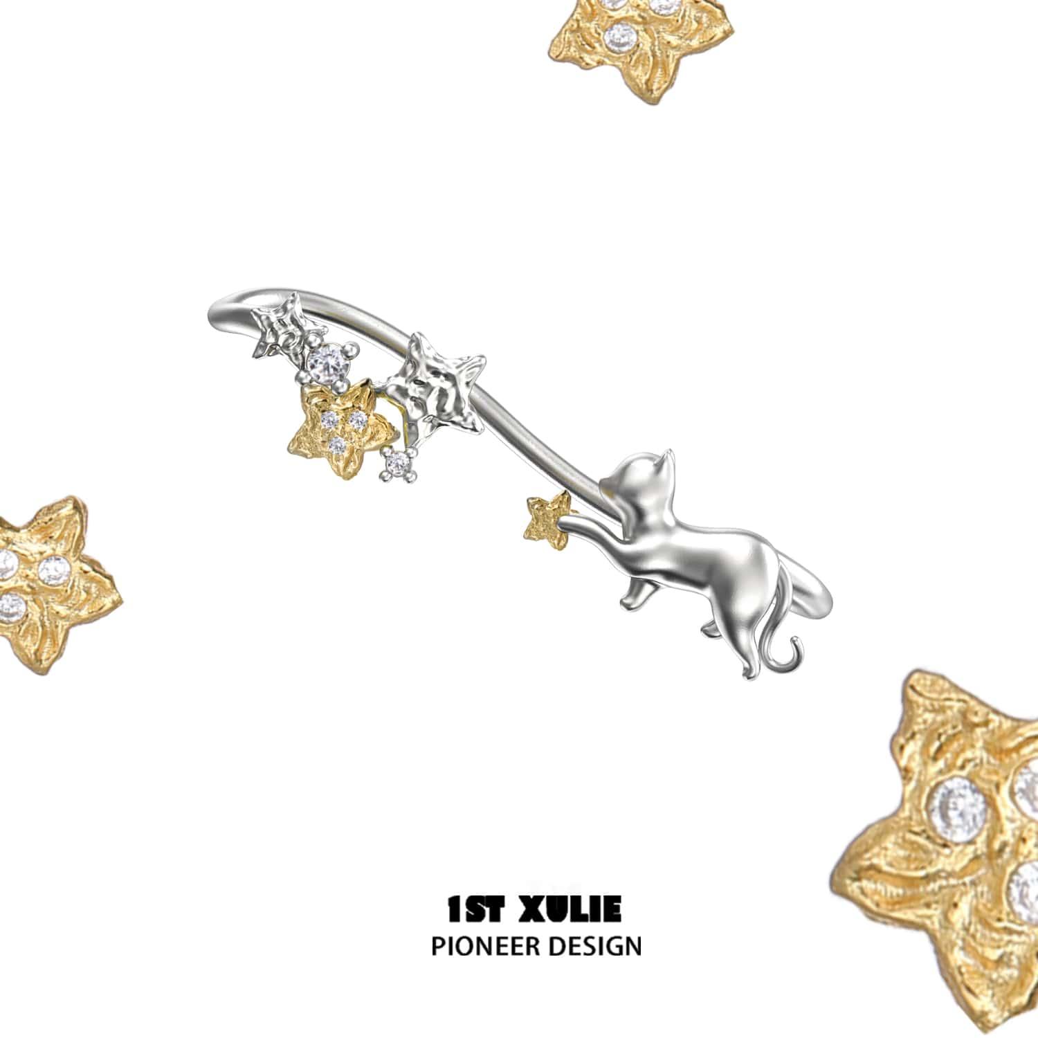 18K Gold Plated Cat Ear Clips - Elegant Cat-Themed Jewelry for Women | Perfect for Parties, Gifts & Everyday Wear