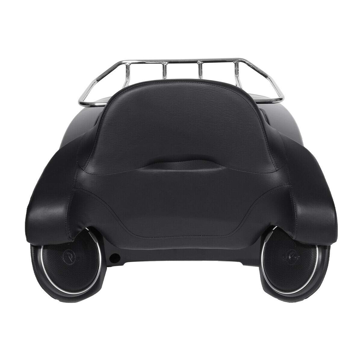 TCMT King Tour Pack Trunk Backrest Luggage Rack & Speaker Set for Harley Touring Models (2014-2023) - Perfect for Road King, Road Glide, Street Glide & Electra Glide - Enhance Your Long-Distance Riding Comfort & Audio Experience