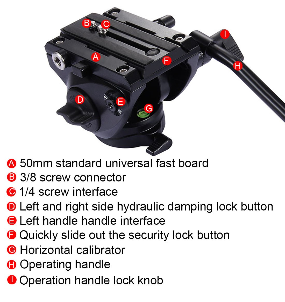 PULUZ Professional Heavy Duty Video Camera Tripod with Fluid Drag Head & Sliding Plate - Compatible with DSLR/SLR Cameras (Black) - Perfect for Film Making, Vlogging and Photography