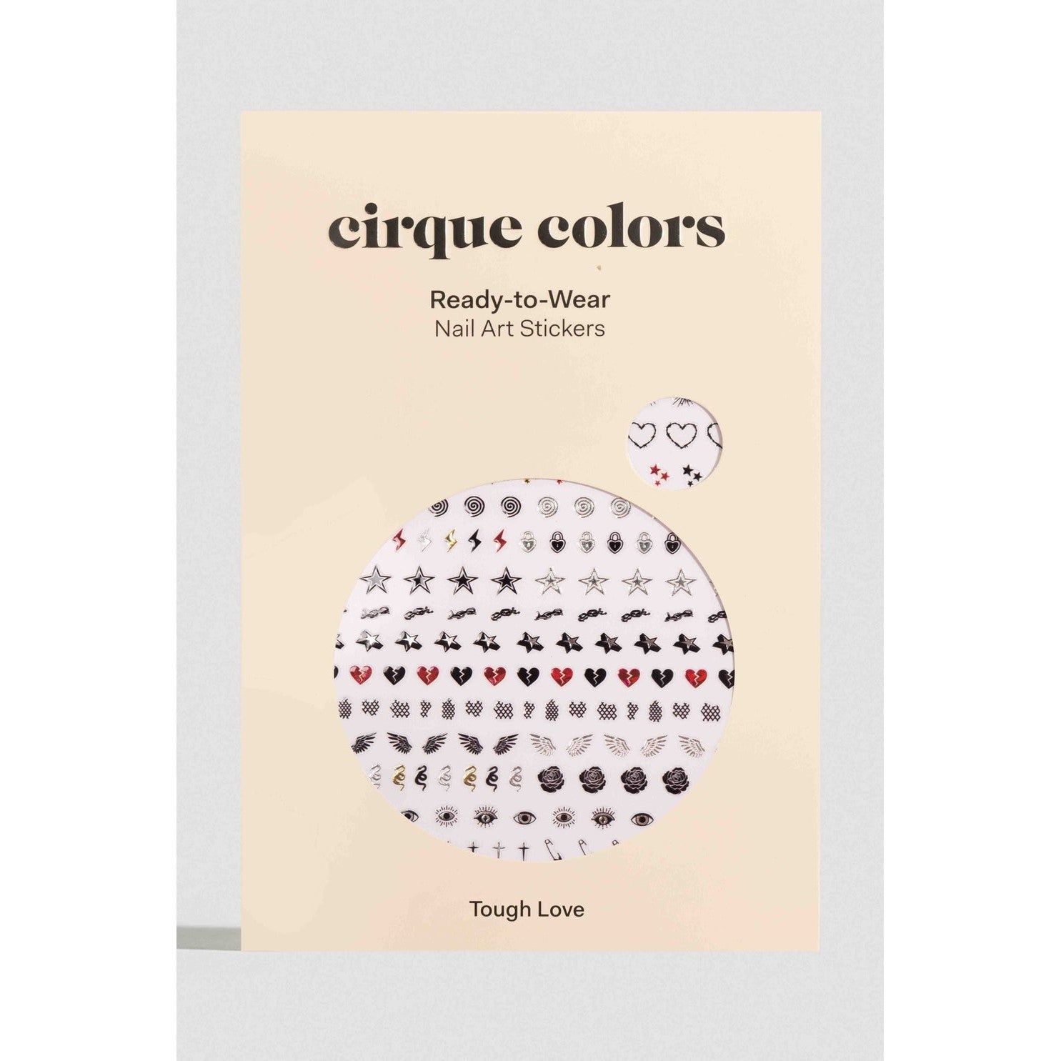 Cirque Colors Ready to Wear Nail Art Stickers - Tough Love Design | Easy DIY Nail Decals for Women | Perfect for Parties, Weddings & Everyday Wear
