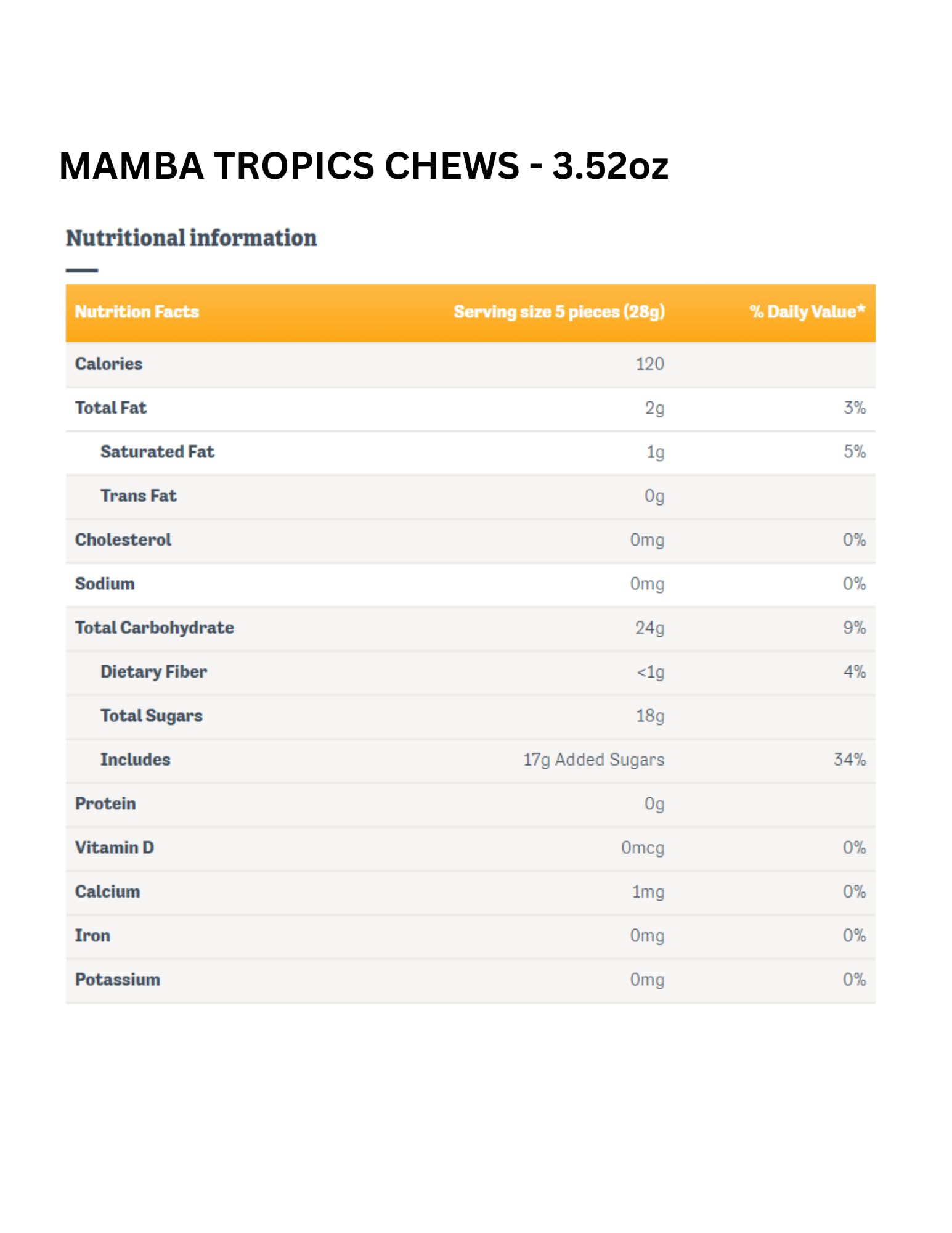 **Mamba Fruit Chews & Tropics Assorted Candy - Chewy, Individually Wrapped, Fresh Flavors (3.52oz Bags, Pack of 4) - Perfect for Parties, Snacks & Gifts**
