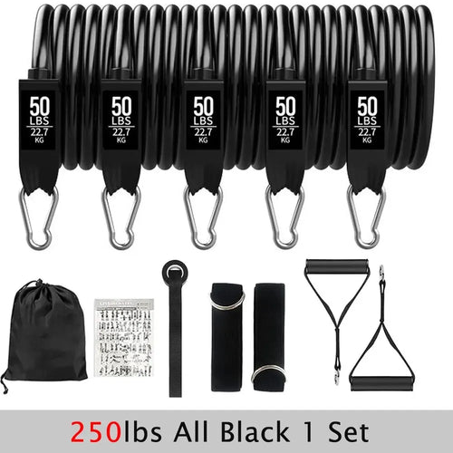 Premium Resistance Bands Set - 5-Level Tension Pull Ropes for Full Body Workout - Home Gym & Physical Therapy Equipment for Men & Women - Perfect for Strength Training, Yoga, and Rehabilitation Exercises