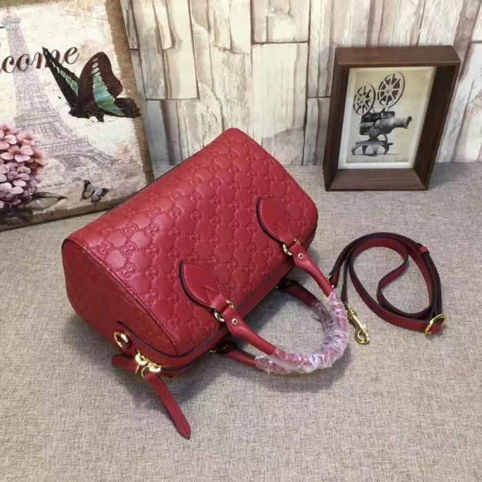 Gucci Signature Small Top Handle Bag for Women - Luxury Red Leather Crossbody Purse for Work, Party & Evening Out