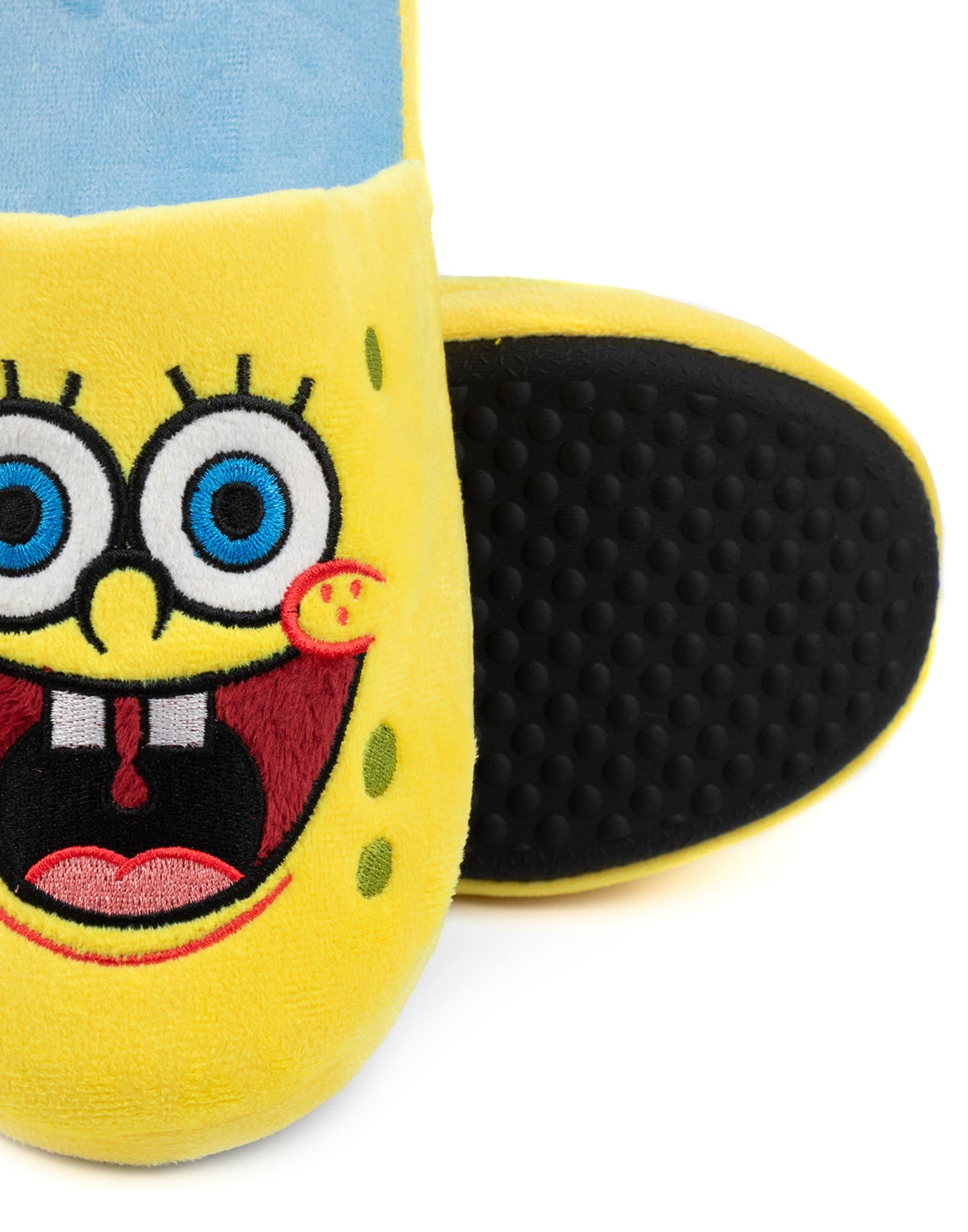 SpongeBob SquarePants Men's Slippers - Soft House Shoes for Adults, Cartoon Character Slides for Indoor Comfort - Perfect for Lounge Wear, Gift for Fans & Home Relaxation
